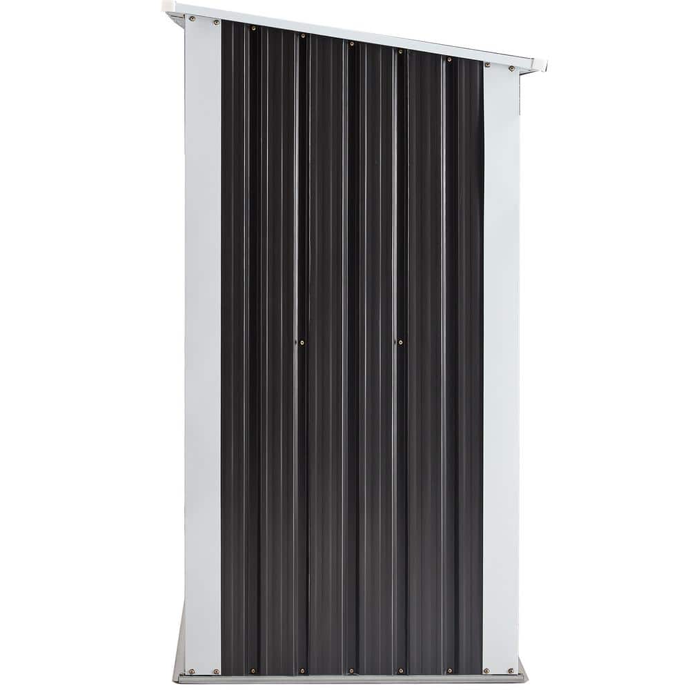 70.9" Dark Gray Galvanized Steel Outdoor Firewood Storage Shed with Roof