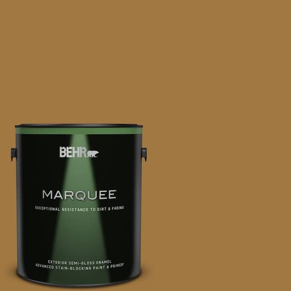 BEHR MARQUEE 1 gal. #310F-6 Goldenrod Tea Semi-Gloss Enamel Exterior Paint & Primer