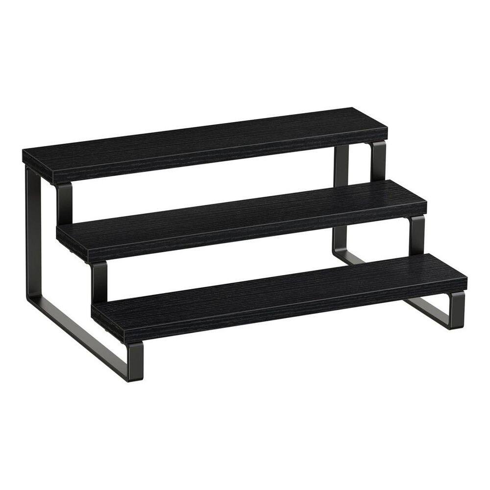 3 Tier Black Wooden Kitchen Cabinet Organizer Drawer Spice Rack with Easy Access Countertop Storage Shelf price history on PriceWatchPro