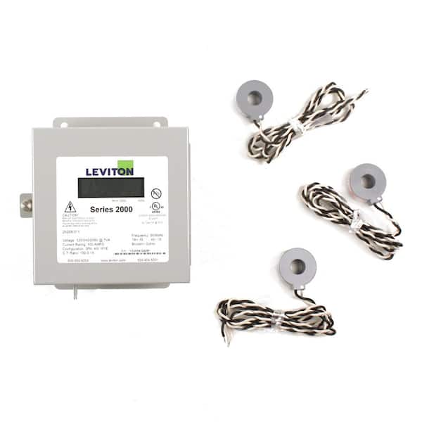 Leviton Series 00 Three Phase Indoor Meter Kit 1 8 Volt 3p4 Watt 100 Amp With 3 Solid Core Cts Gray 2k8 1sw