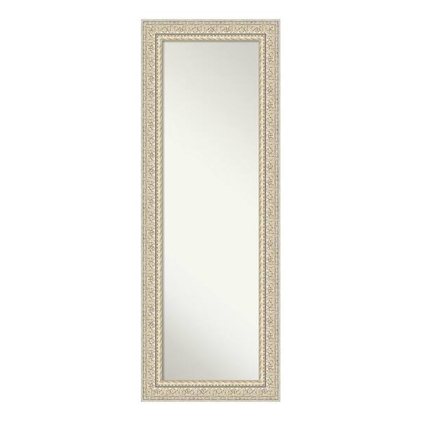 Amanti Art Large Rectangle Ornate Cream Beveled Glass Modern Mirror (53.5 in. H x 19.5 in. W)