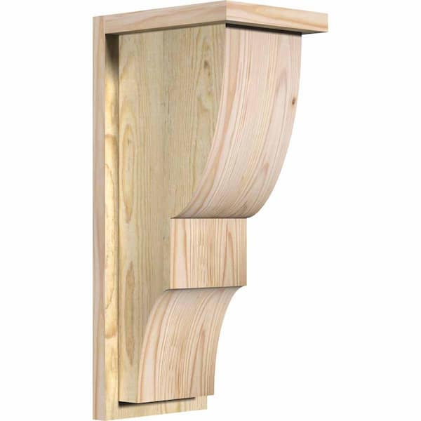 Ekena Millwork 8 in. x 10 in. x 22 in. Douglas Fir Ridgewood Rough Sawn Corbel with Backplate