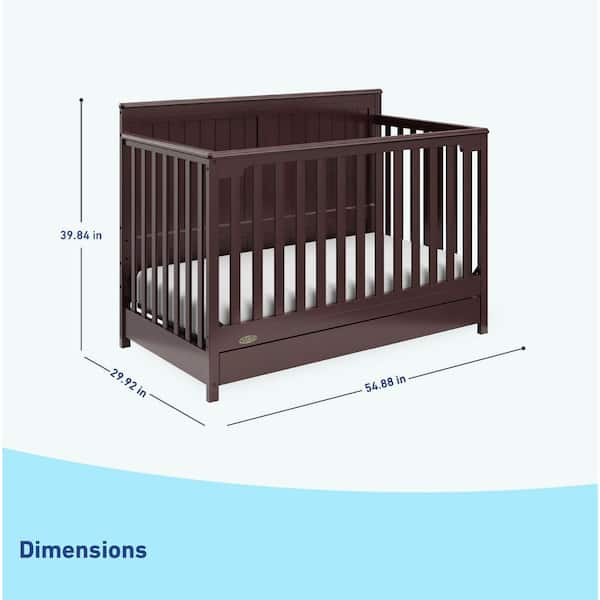 Graco Hadley 4 in 1 Convertible Crib with Drawer Espresso 04521