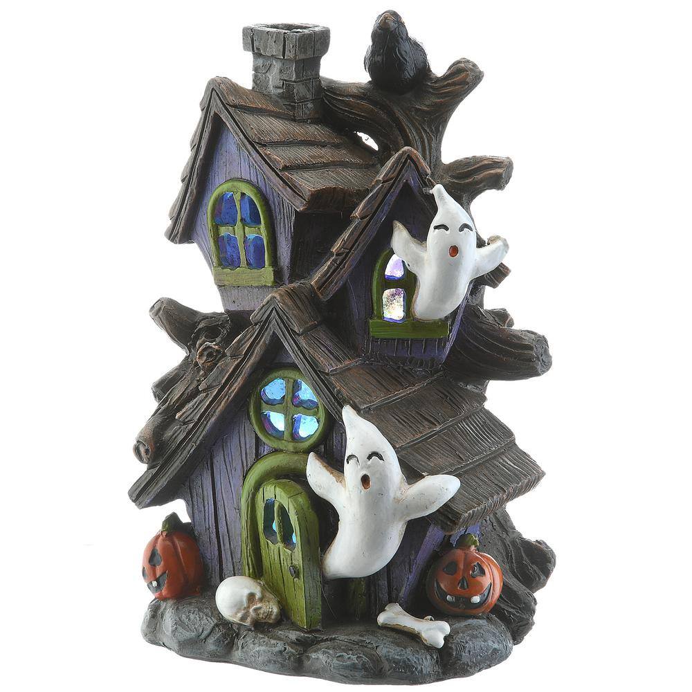 National Tree Company 6 in. Purple Haunted House with LED Light PG11 ...