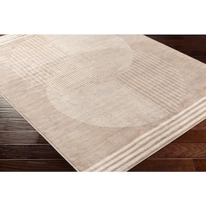 Floransa Pale Taupe Modern 8 ft. x 10 ft. Indoor Area Rug