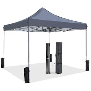 Tileon 10 ft. x 10 ft. White Pop Up Canopy Tent, Instant Outdoor