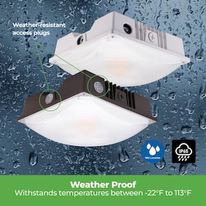 200- Watt Equivalent Bronze Integrated LED Canopy Light 3100-8700 Lumens 120-277V Adjustable CCT Dimmable