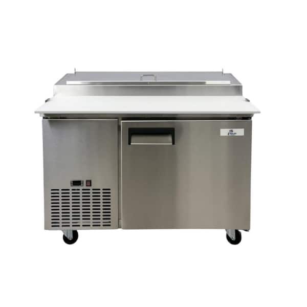 Cooler Depot 50 in. W 13.8 cu. ft. Commercial Pizza Prep Table Refrigerator Cooler in Stainless Steel