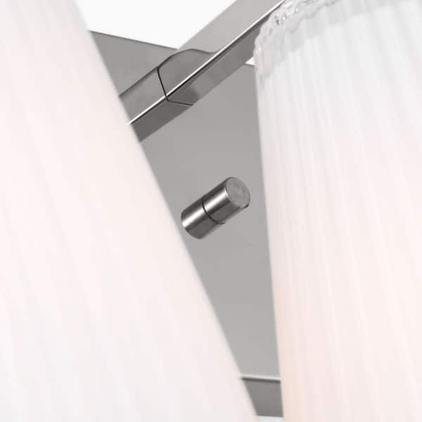 Generation Lighting - Upson 23.5 in. W x 7.75 in. H 4-Light Chrome Dimmable Extra Large Bathroom Vanity Light with Glass Shades