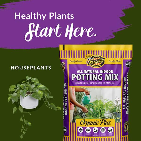 Kellogg Garden Organics Organic Indoor Potting Mix, All Natural Premium Soil  8 qt., OMRI Listed 3037 - The Home Depot