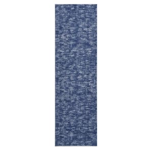 Blue 2 ft.3 in. x 8 ft. Solid Contemporary Indoor Area Rug