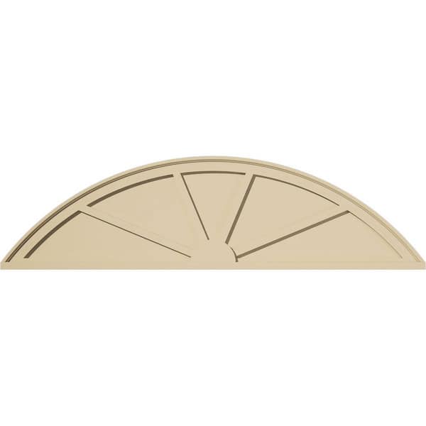 58 in. W x 15-1/2 in. H x 2 in. P Segment Arch 4 Spoke Signature Urethane Pediment, Primed Tan