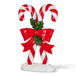 24 in. H Christmas Polyresin Candy Cane Porch Decor