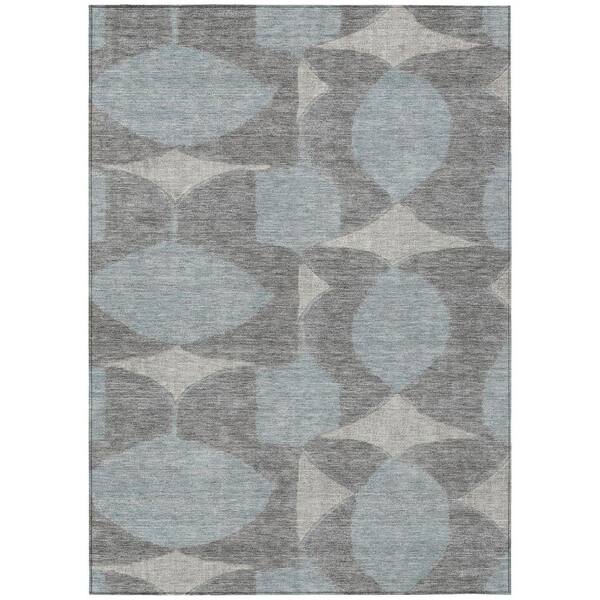 Chantille Machine Washable Indoor/Outdoor Abstract ACN3060 Gray 8 ft. x 10 ft. Area Rug