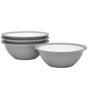 Colorwave Slate 7 in., 22 fl. oz. Gray Stoneware Curve Soup/Cereals, Set Of 4