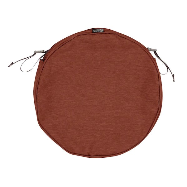 Classic Accessories Montlake Fade Safe Heather Henna 15 in. Round Outdoor Seat Cushion Cover