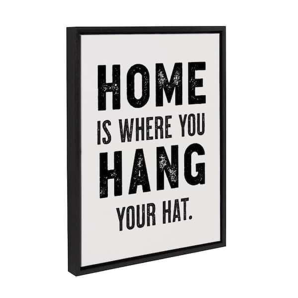 Kate and Laurel Sylvie Home Hat by The Whiskey Ginger Black Framed Art Print 18 in. x 24 in.