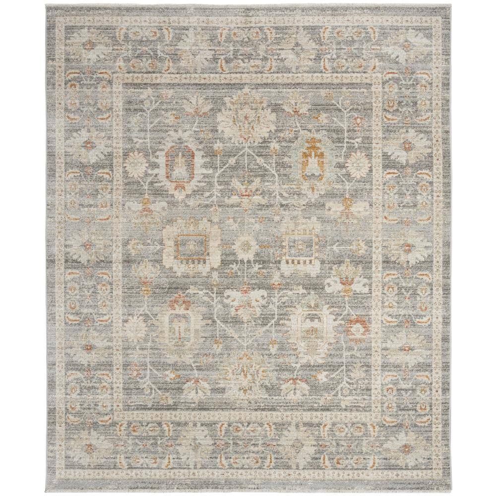 Gray 8' x 10' Vintage Synthetic Persian Area Rug