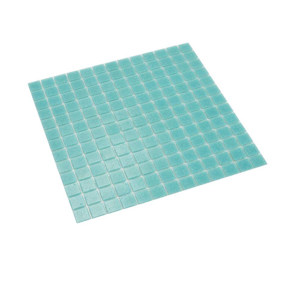 Neon Aqua Green 12" x 12" Iridescent Glass Mosaic Tile