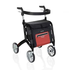 Trust Care Let's Shop 4-Wheel Folding Rollator with Storage Bag and Seat in Black