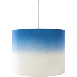 Barik 1-Light Blue Drum Pendant with Fabric Shade