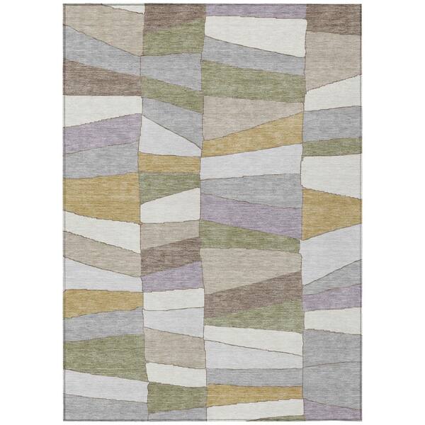 Chantille Machine Washable Indoor/Outdoor Abstract ACN2836 Pewter 10 ft. x 14 ft. Area Rug
