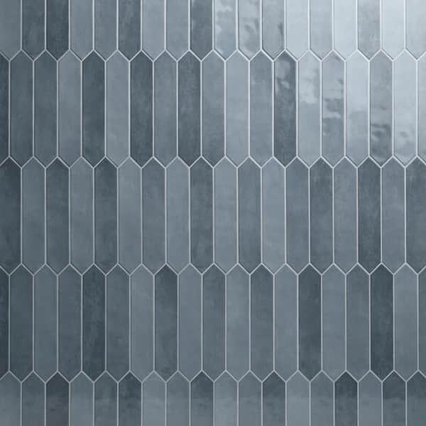 Lakeview Denim Picket 2.5 in. x 13 in. Glossy Ceramic Wall Tile (12.21 sq. ft./Case)