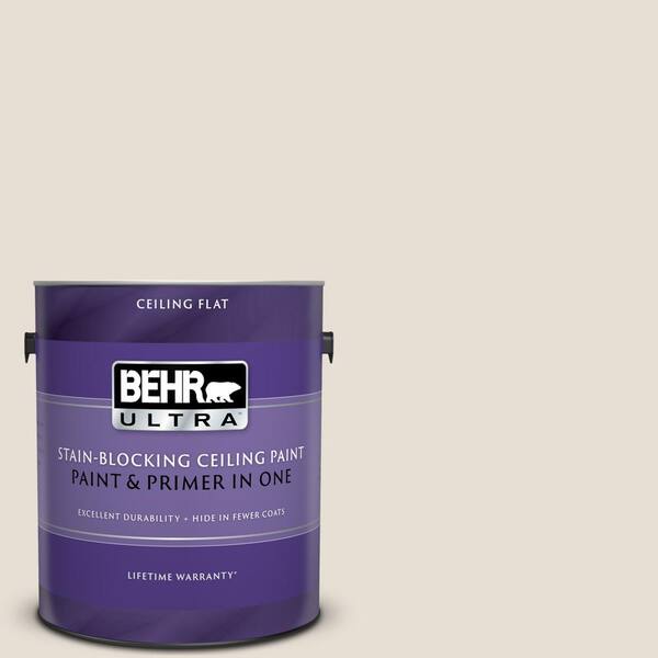 BEHR ULTRA 1 gal. #UL170-13 Cotton Knit Ceiling Flat Interior Paint and Primer in One