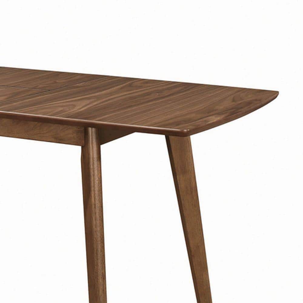 49" Brown Wood Extendable Mid-Century Modern Dining Table