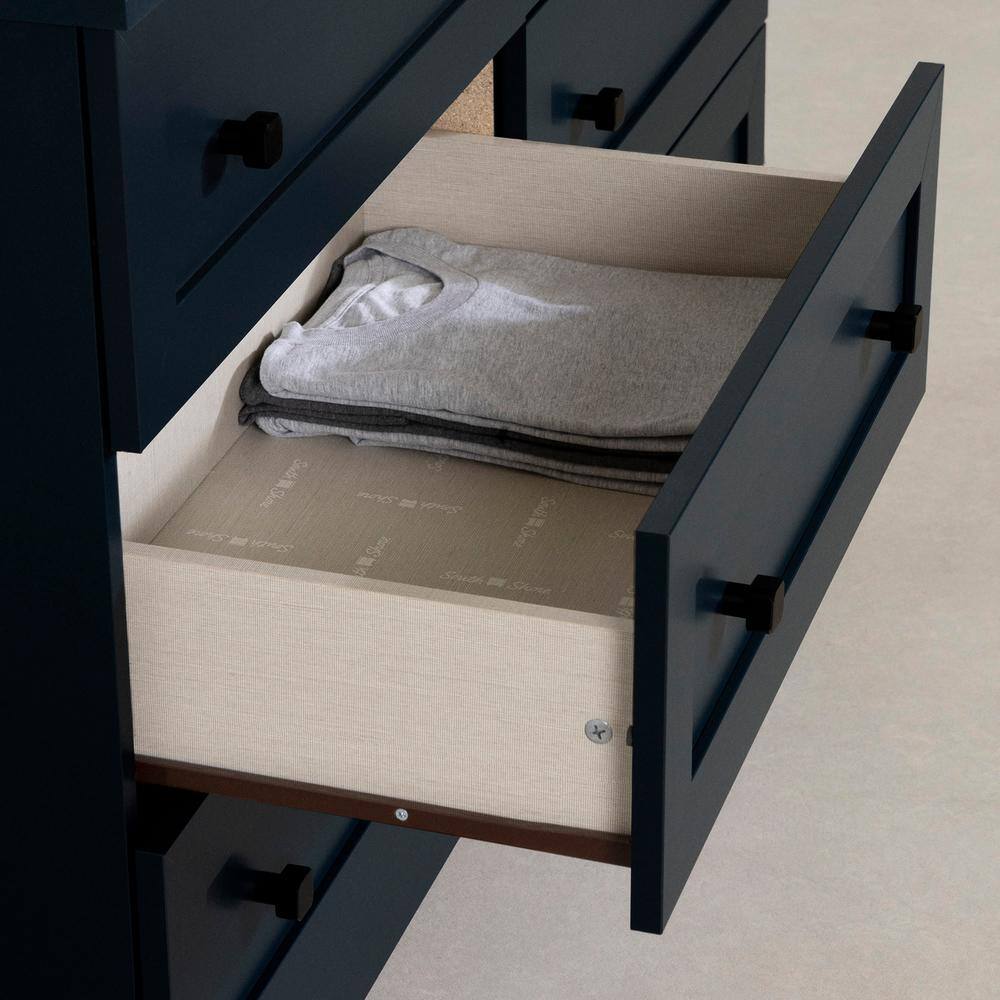 Navy Blue Farmhouse 6-Drawer Double Dresser