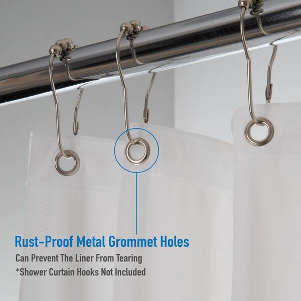 Bath Bliss 72 In White Shower Curtain, How To Keep Shower Curtain Rings From Rusting