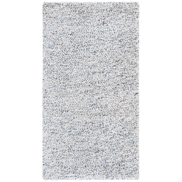 SAFAVIEH Berber 4 ft. x 6 ft. Ivory/Blue Abstract Speckled Area Rug
