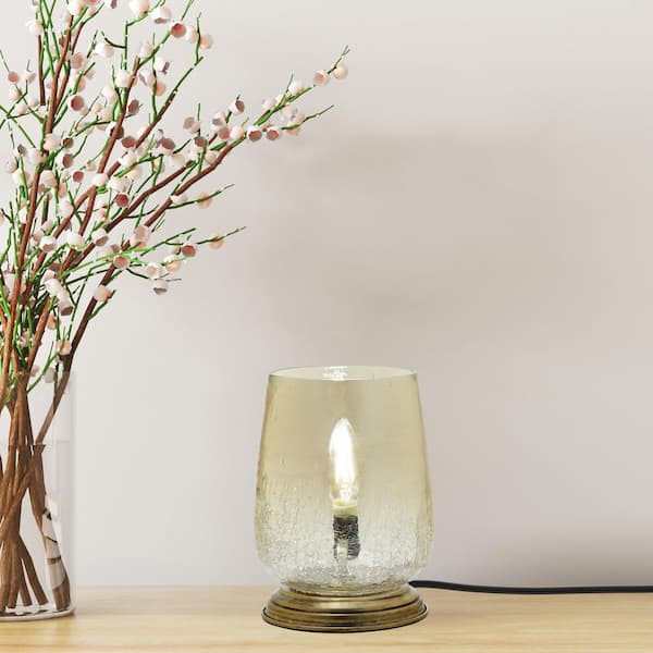 River of Goods 7.9 in. Metallic Smoke Bordeaux Handblown Glass Table Lamp