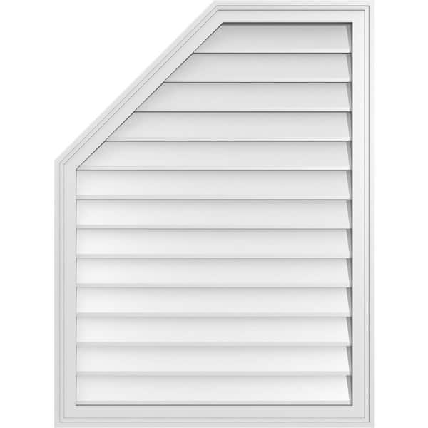 Ekena Millwork 30 in. x 40 in. Octagonal Surface Mount PVC Gable Vent: Decorative with Brickmould Frame