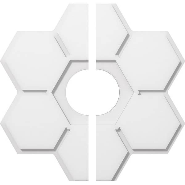 Ekena Millwork 1 in. P X 8-1/4 in. C X 24 in. OD X 6 in. ID Daisy Architectural Grade PVC Contemporary Ceiling Medallion, Two Piece