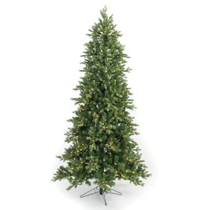 7.5 ft. Green Slim Pine Artificial Prelit Christmas Tree with LED Lights