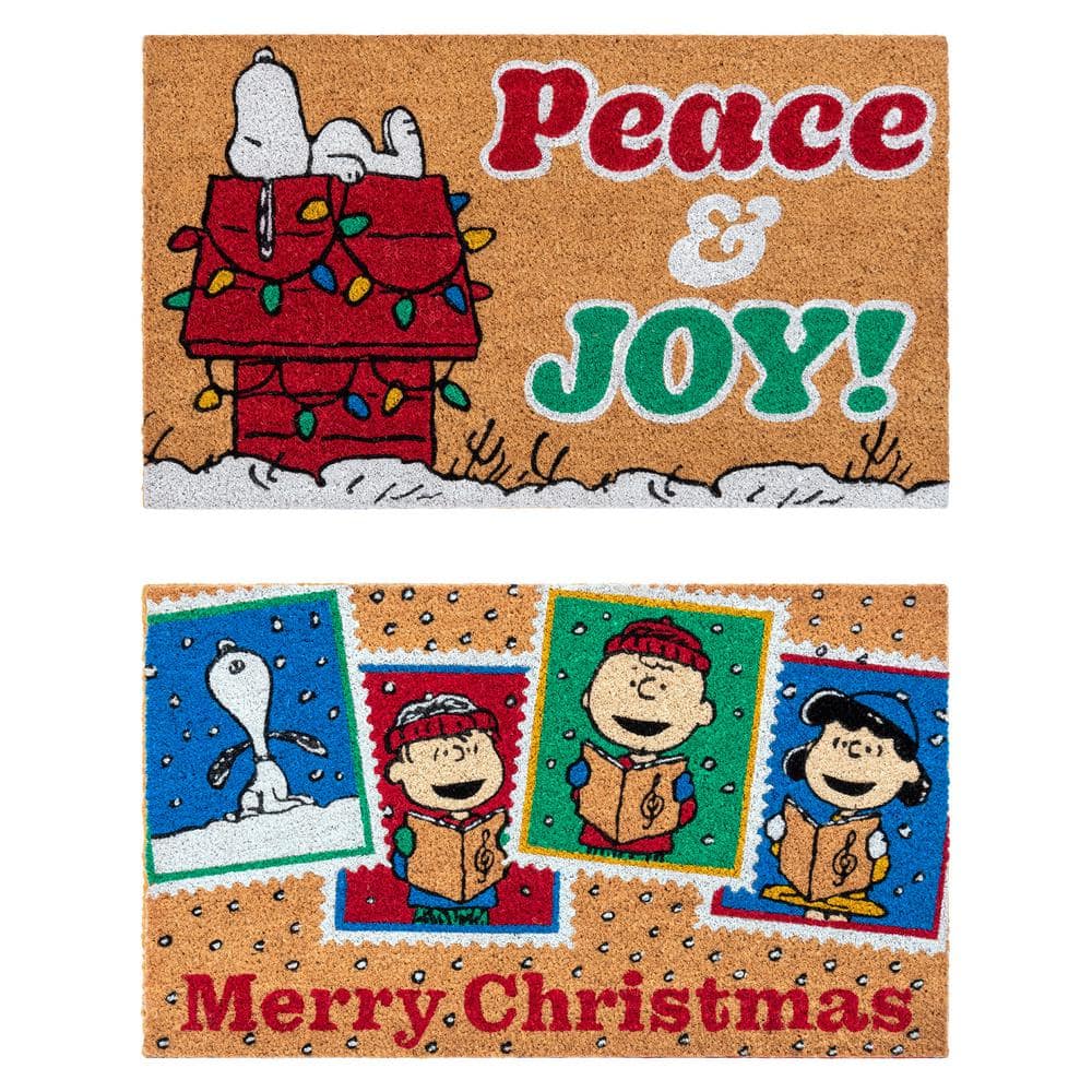 Snoopy Peace and Joy/Merry Christmas 20 in. x 34 in. Coir Door Mat (2-Pack) price history on PriceWatchPro