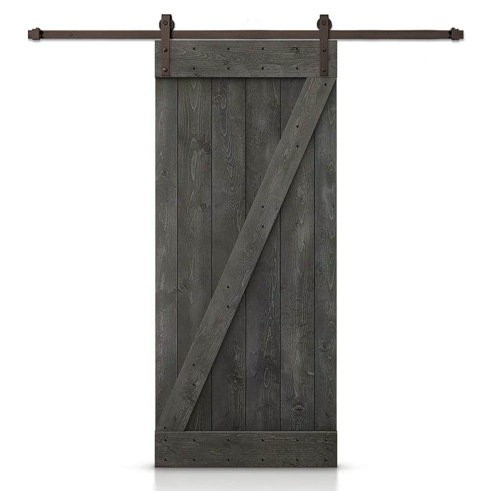 CALHOME Z Series 42 in. x 84 in. Carbon Gray DIY Knotty Pine Wood ...