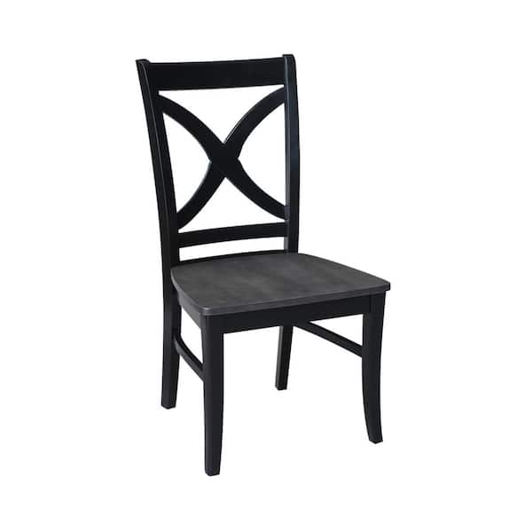 International Concepts Salerno Black and Coal Dining Chair (Set of 2)