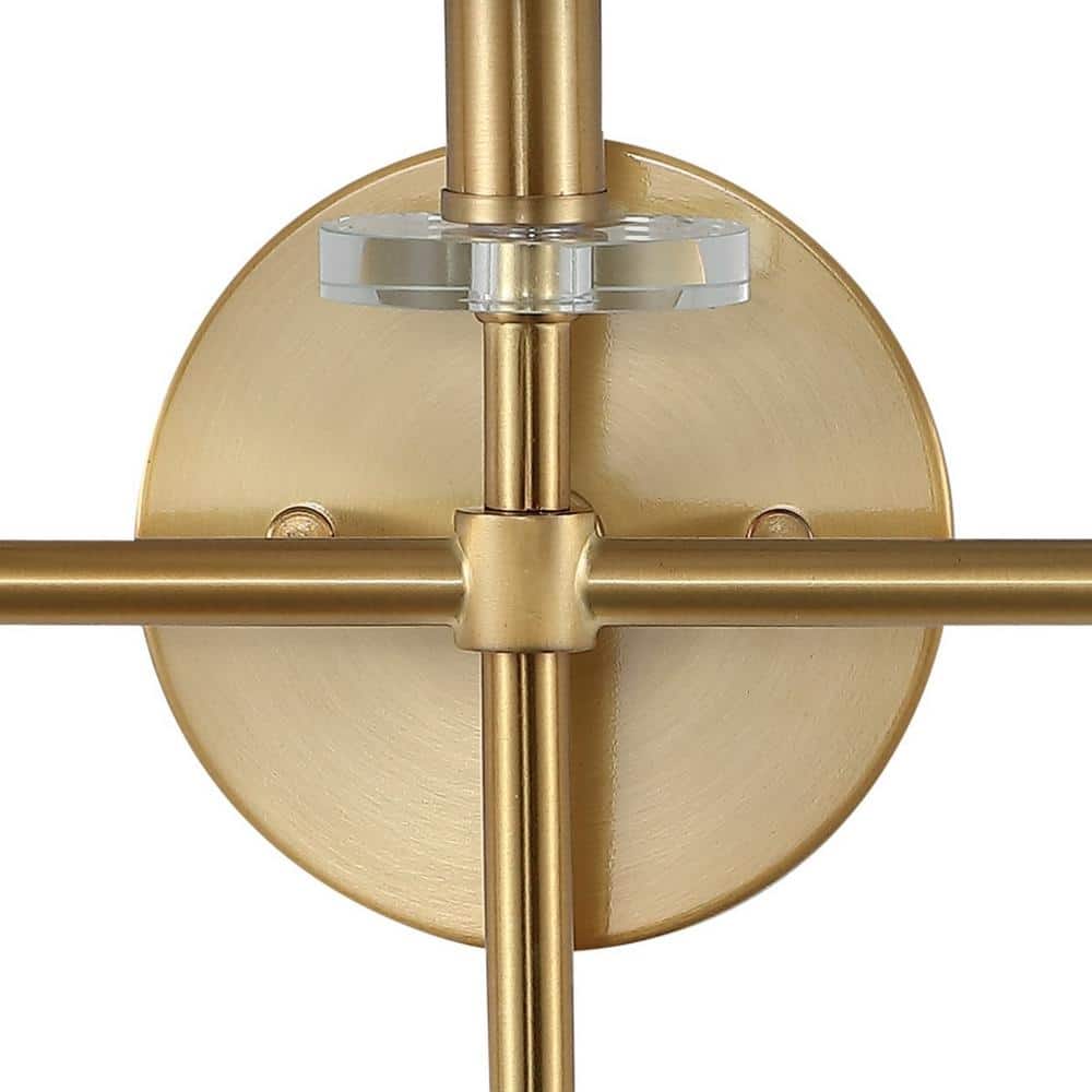 3-Light Brass Gold Modern Midcentury Vanity Light