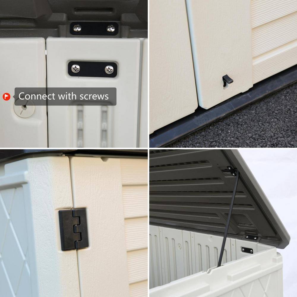 Buy 50 in. W x 29 in. D x 41 in. H Off White HDPE Outdoor Storage