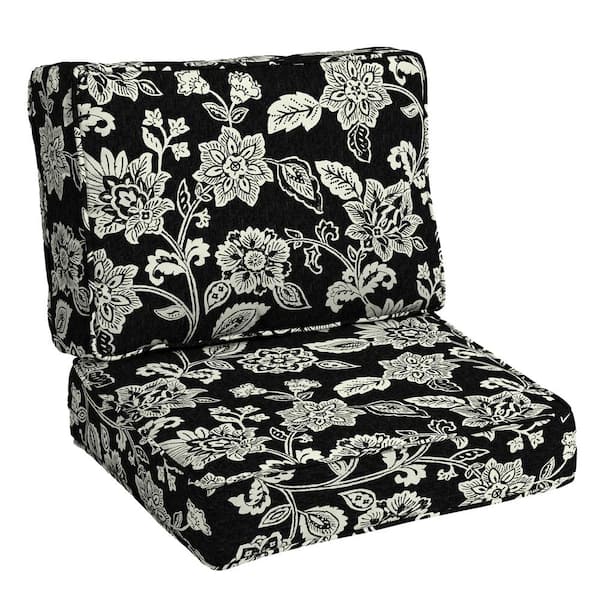 ARDEN SELECTIONS 24 in. x 24 in. Modern Outdoor Deep Seating Cushion Set in Ashland Black Jacobean