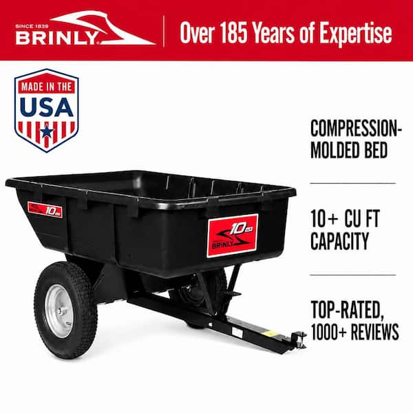 Brinly-Hardy 650lbs. 10cu.ft. Tow-Behind Lawn Mower Trailer Dump