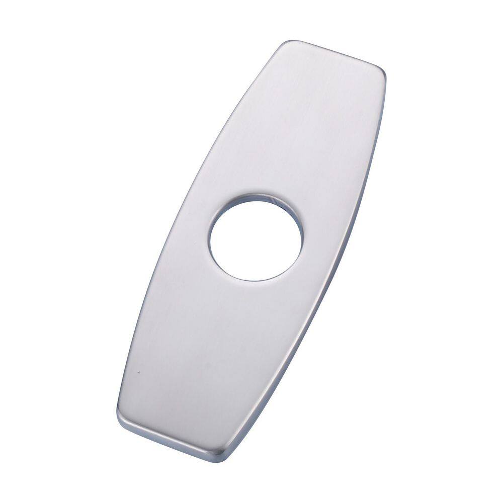 6.4 in. x 2.4 in. x 0.3 in. Stainles Steel Bathroom Sink Faucet Hole Cover Deck Plate Escutcheon in Brushed Nickel price history on PriceWatchPro
