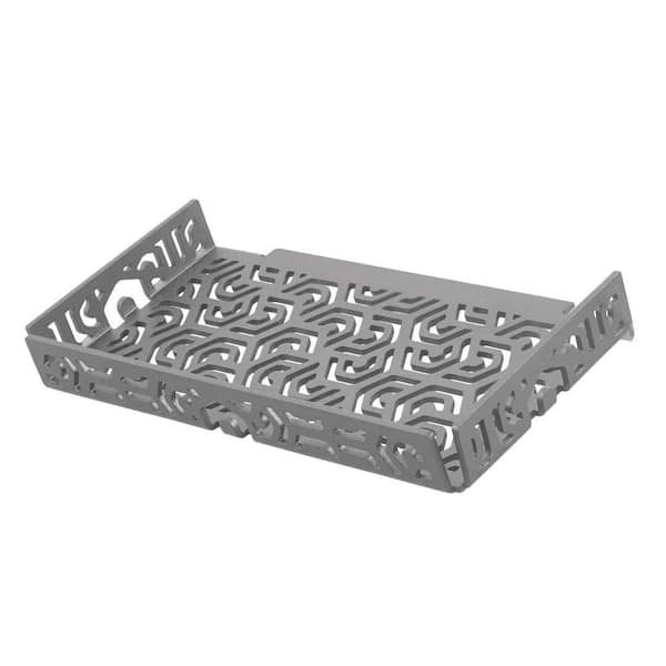 DURAL 1.2 in. TI-SHELF 7.87 in  x 1.2 in Aluminum Corner Shower Shelf in Concrete Gray