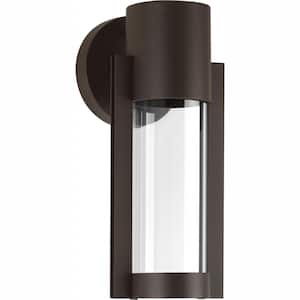 Z-1030 LED Collection 1-Light Antique Bronze Clear Glass Modern Outdoor Small Wall Lantern Light