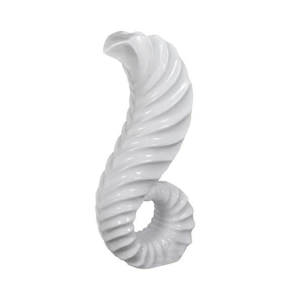 Tall Floor Vase for Home Decor, White Horn Floor Vase, 32 in.High Unique Decorative Flower Holder