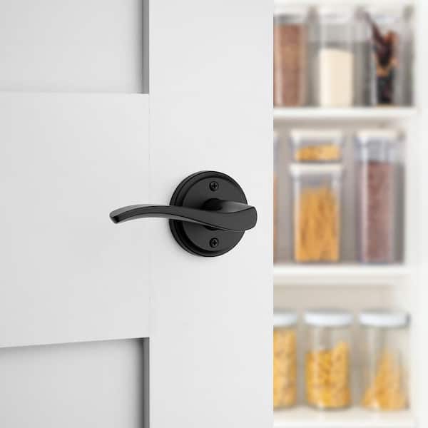 Sedona Matte Black Left Handed Round Wave Half Dummy Door Handle