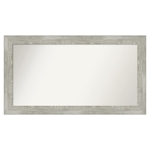 Amanti Art Dove Greywash 52 in. x 29 in. Custom Non-Beveled Distressed Recyled Polystyrene Bathroom Vanity Wall Mirror