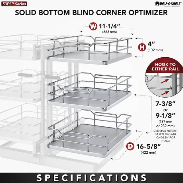 Rev-A-Shelf 15 in. Gray Blind Corner Organizer Soft-Close